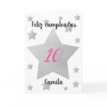 Silver Stars Girl Spanish Birthday
