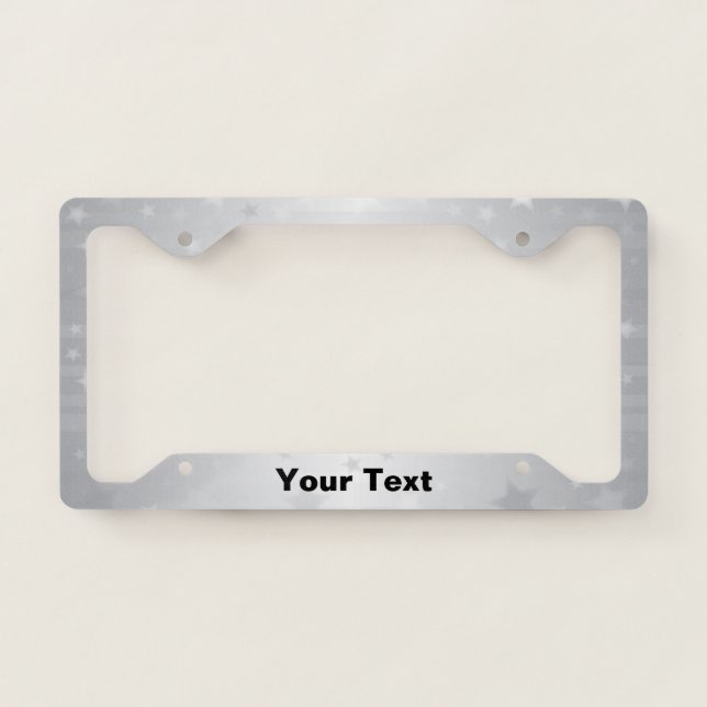 Silver Stars License Plate Frame (Front)