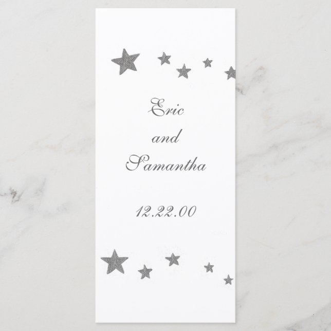 Silver Stars, menu cards (Front)