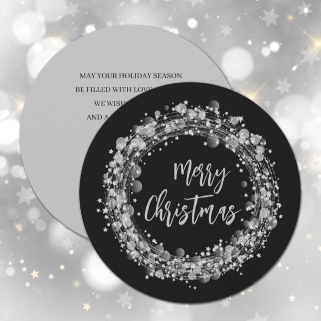 Silver Stars Merry Christmas Greeting Card (Creator Uploaded)