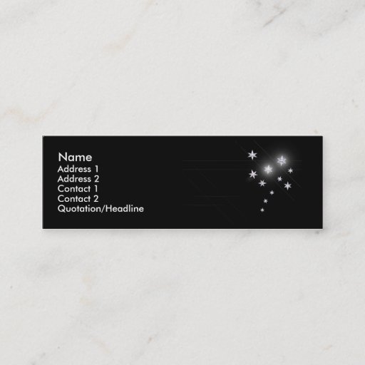 Customizable Silver Stars - Skinny Business Card