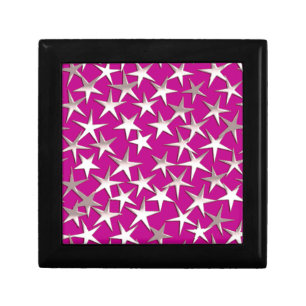 Silver stars on amethyst purple keepsake box