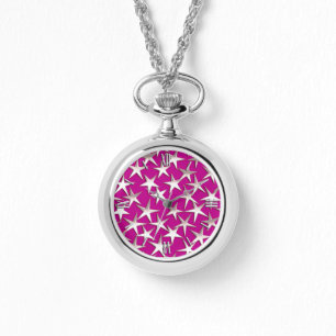 Silver stars on amethyst purple watch