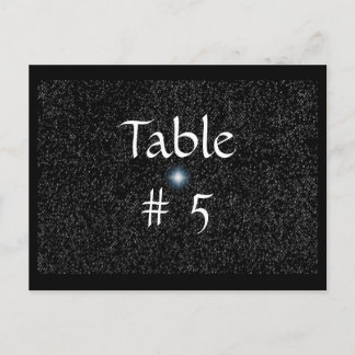 Silver Stars on Black Table Number Postcards