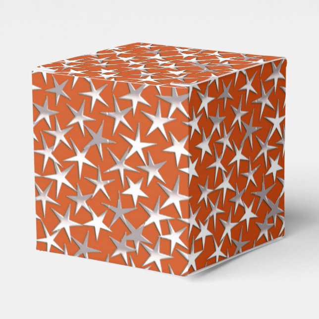 Silver stars on copper favor boxes (Front Side)