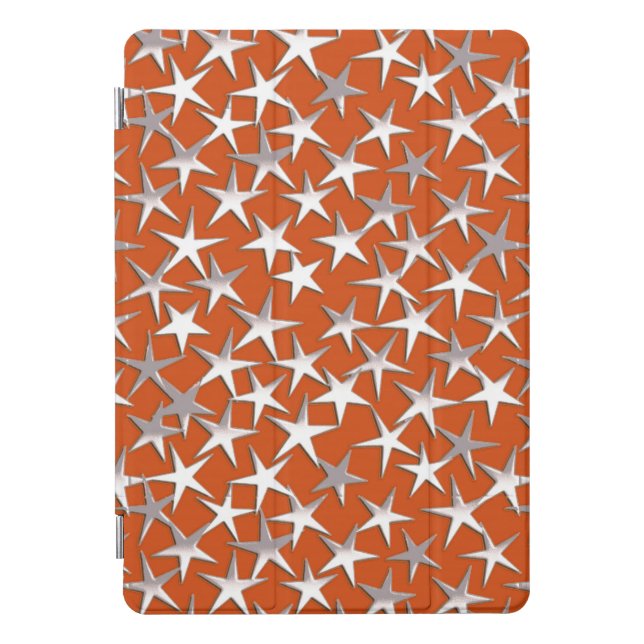 Silver stars on copper iPad mini case (Front)