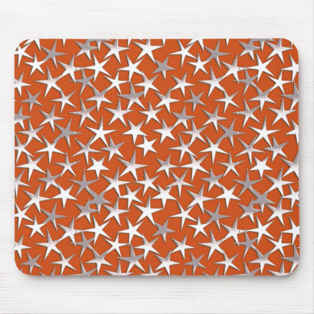 Silver stars on copper mouse pad (Front)