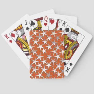 Silver stars on copper poker cards