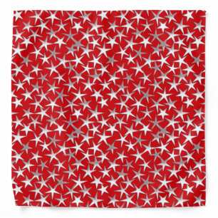 Silver stars on dark red bandana