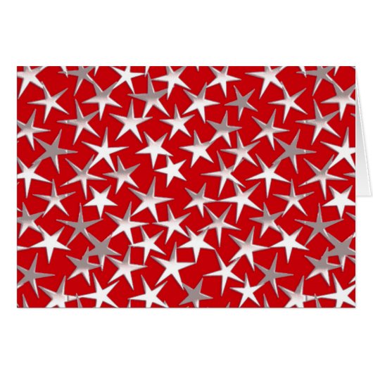 Silver stars on dark red cards (Front Horizontal)