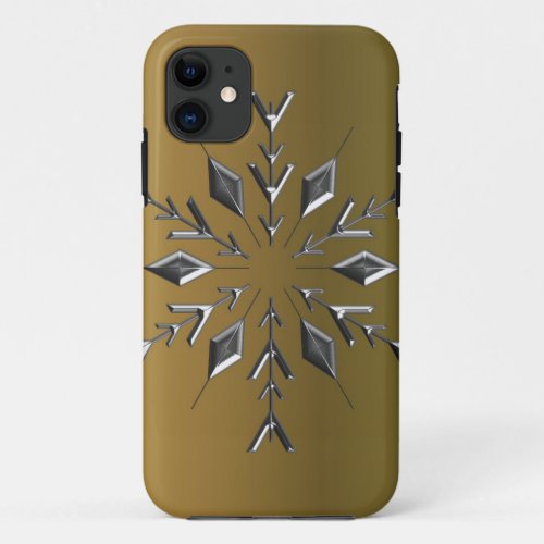 Silver Stars On Gold Christmas iPhone 11 Case