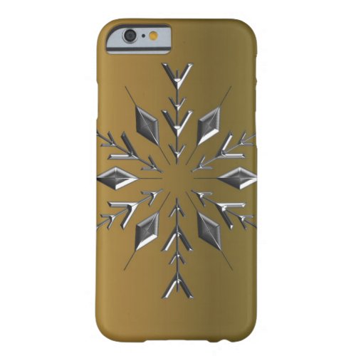 Silver Stars On Gold Christmas Barely There iPhone 6 Case