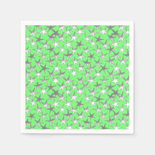 Silver stars, on lime green paper napkins