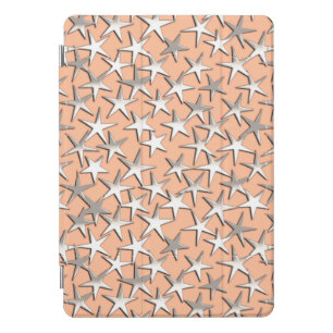 Silver stars on peach pink iPad mini case
