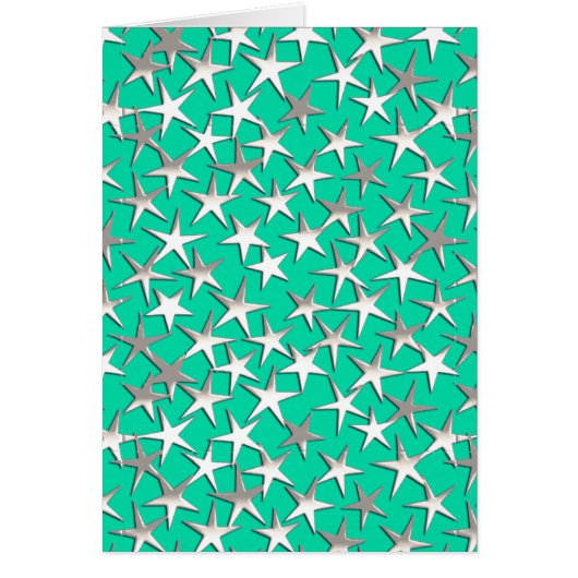 Silver stars on turquoise (Front)