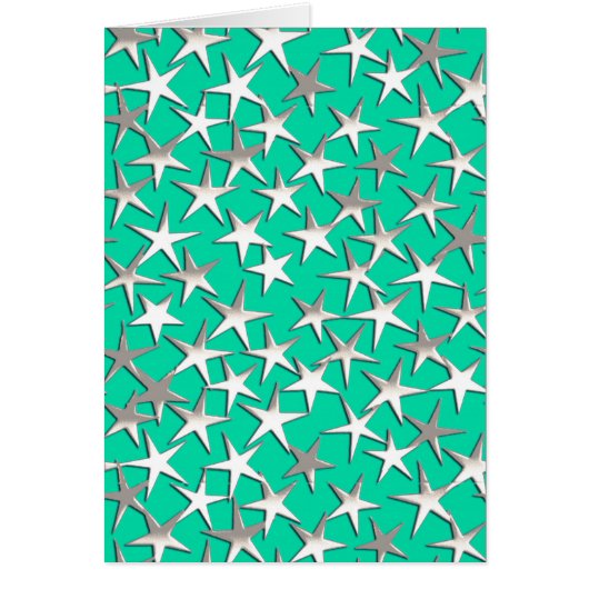 Silver stars on turquoise (Front)