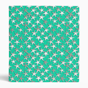Silver stars on turquoise binder