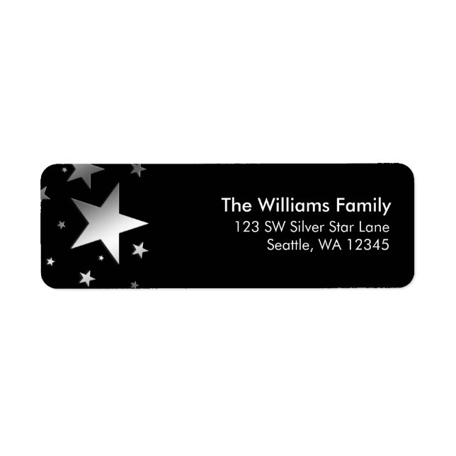 Silver Stars Return Address Label (Front)
