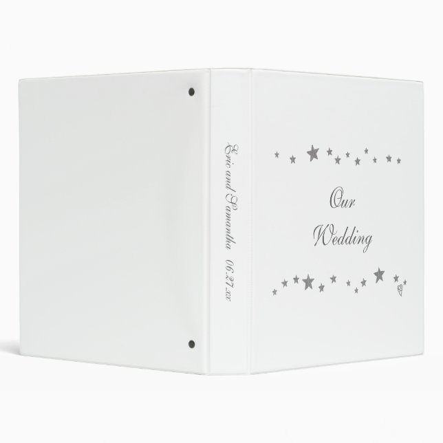 Silver Stars Wedding Keepsake Binders (Background)