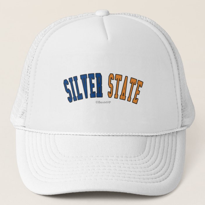 Silver State in State Flag Colors Mesh Hat