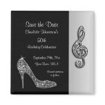 Silver Stiletto & Treble Cleft 50th Save The Date Magnet