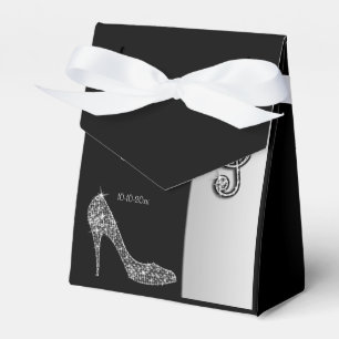 Silver Stiletto & Treble Cleft Birthday Favor Boxes