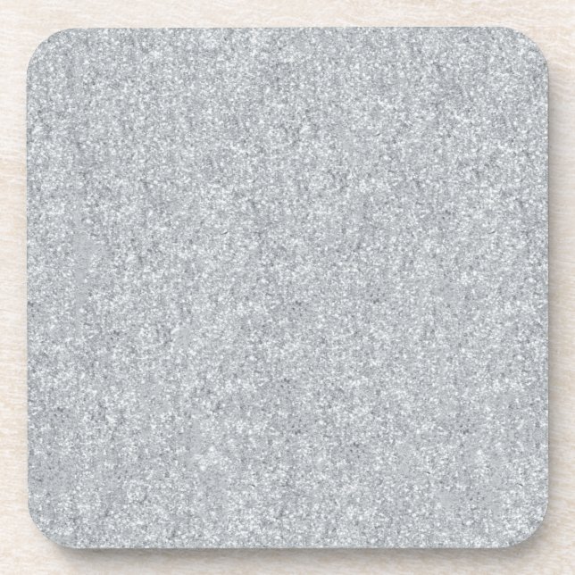 Silver Stone Gary Gold Marble Purple Glitter Beverage Coaster (Front)