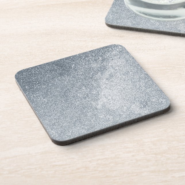 Silver Stone Gary Gold Marble Purple Glitter Beverage Coaster (Left Side)