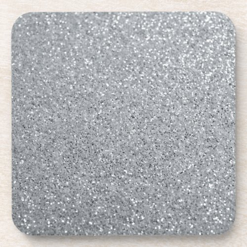 Silver Stone Gary Gold Marble Purple Glitter Beverage Coaster