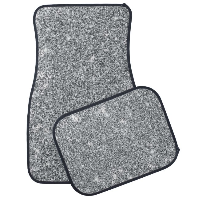 Silver Stone Gary Gold Marble Purple Glitter Car Floor Mat (Set)