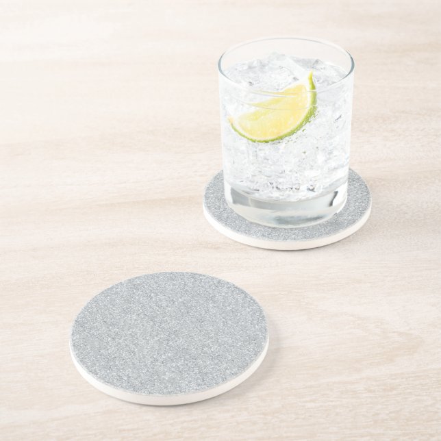 Silver Stone Gary Gold Marble Purple Glitter Coaster (Side)