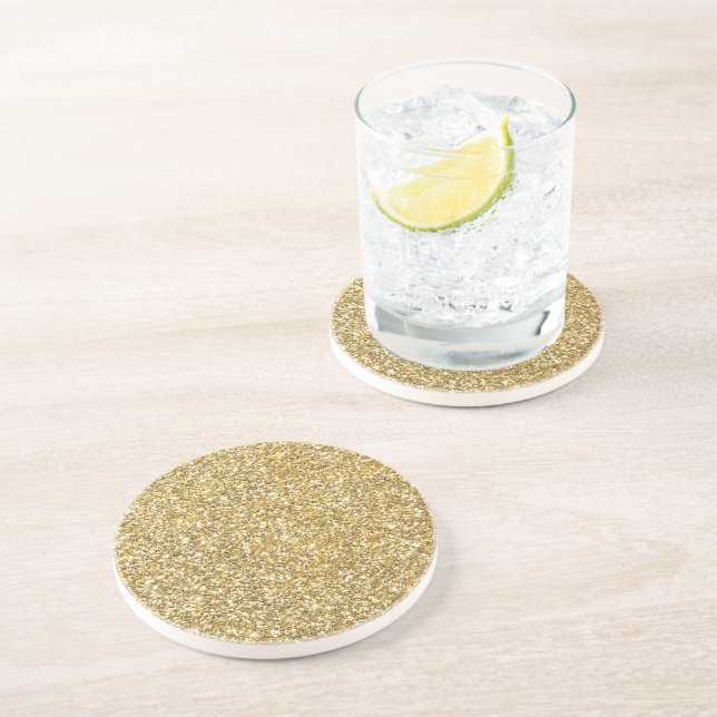 Silver Stone Gary Gold Marble Purple Glitter Coaster (Side)
