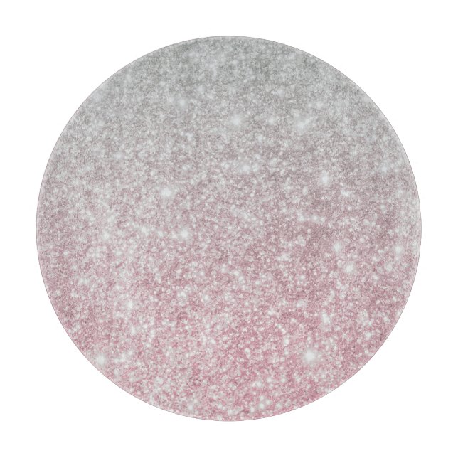 Silver Stone Gary Gold Marble Purple Glitter Cutting Board (Front)