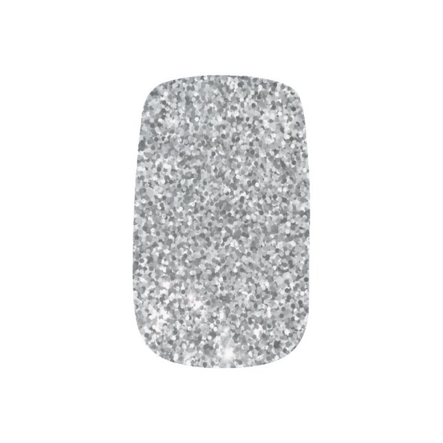 Silver Stone Gary Gold Marble Purple Glitter Minx Nail Art (Left Thumb)