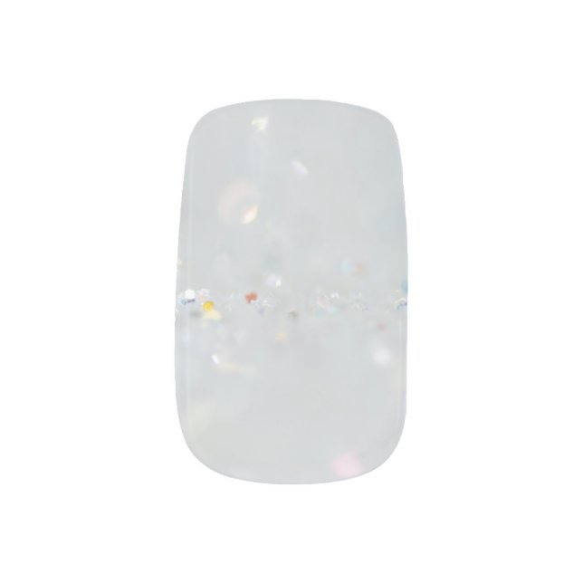 Silver Stone Gary Gold Marble Purple Glitter Minx Nail Art (Left Thumb)