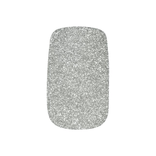 Silver Stone Gary Gold Marble Purple Glitter Minx Nail Art (Left Thumb)