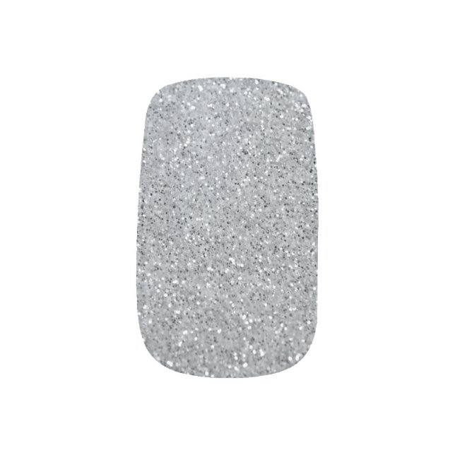 Silver Stone Gary Gold Marble Purple Glitter Minx Nail Art (Left Thumb)