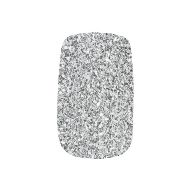 Silver Stone Gary Gold Marble Purple Glitter Minx Nail Art (Left Thumb)