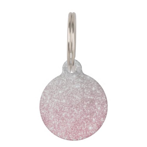 Silver Stone Gary Gold Marble Purple Glitter Pet ID Tag