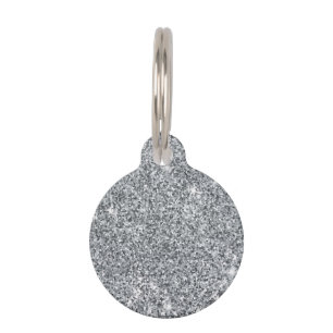 Silver Stone Gary Gold Marble Purple Glitter Pet ID Tag