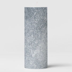 Silver Stone Gary Gold Marble Purple Glitter Pillar Candle