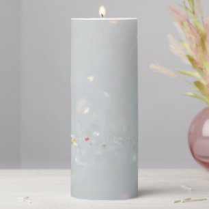 Silver Stone Gary Gold Marble Purple Glitter Pillar Candle