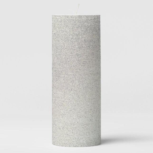 Silver Stone Gary Gold Marble Purple Glitter Pillar Candle (Front)