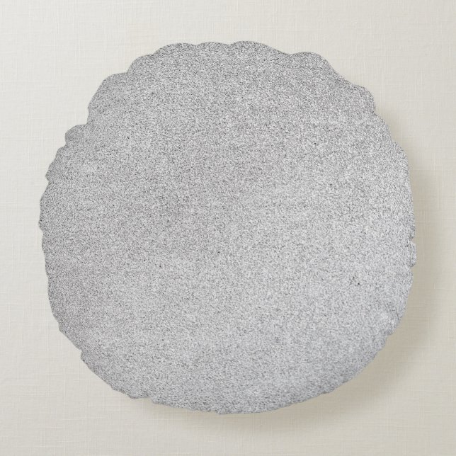 Silver Stone Gary Gold Marble Purple Glitter Round Pillow (Front)