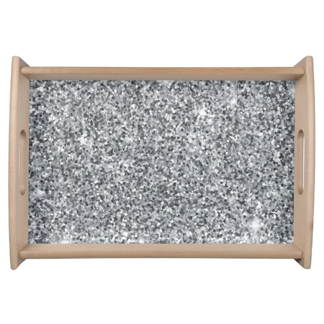 Silver Stone Gary Gold Marble Purple Glitter Serving Tray (Front)