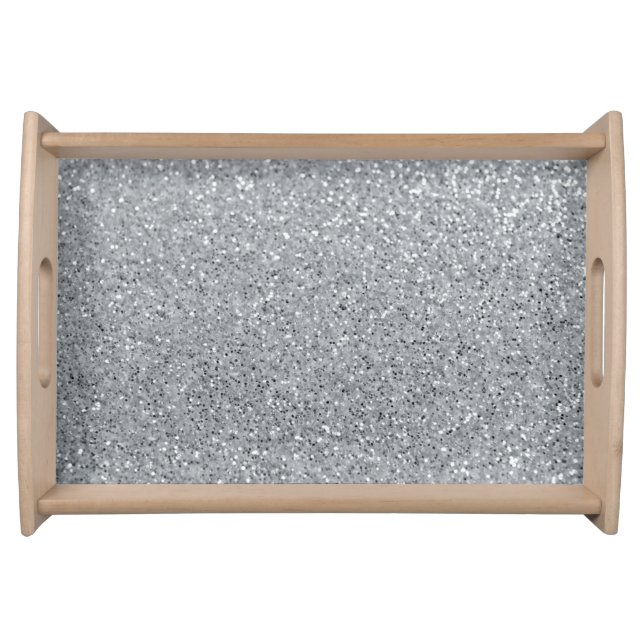 Silver Stone Gary Gold Marble Purple Glitter Serving Tray (Front)