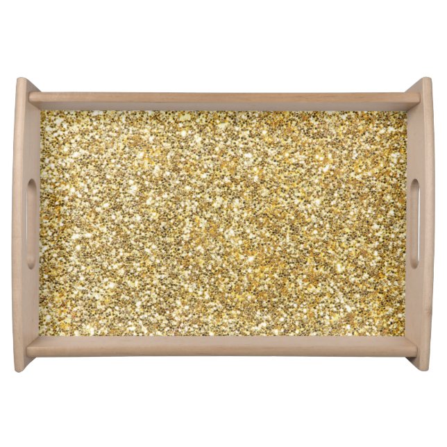 Silver Stone Gary Gold Marble Purple Glitter Serving Tray (Front)