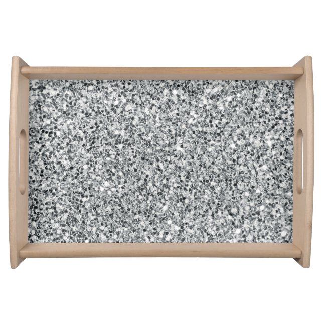 Silver Stone Gary Gold Marble Purple Glitter Serving Tray (Front)