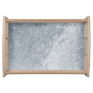 Silver Stone Gary Gold Marble Purple Glitter Serving Tray