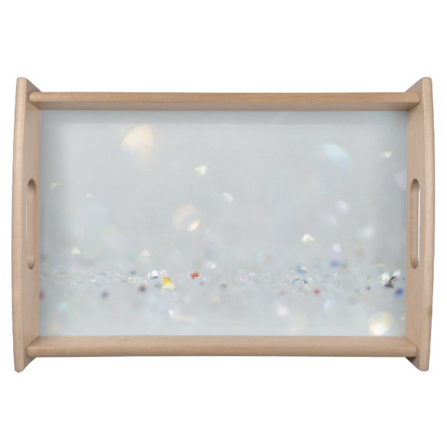 Silver Stone Gary Gold Marble Purple Glitter Serving Tray (Front)